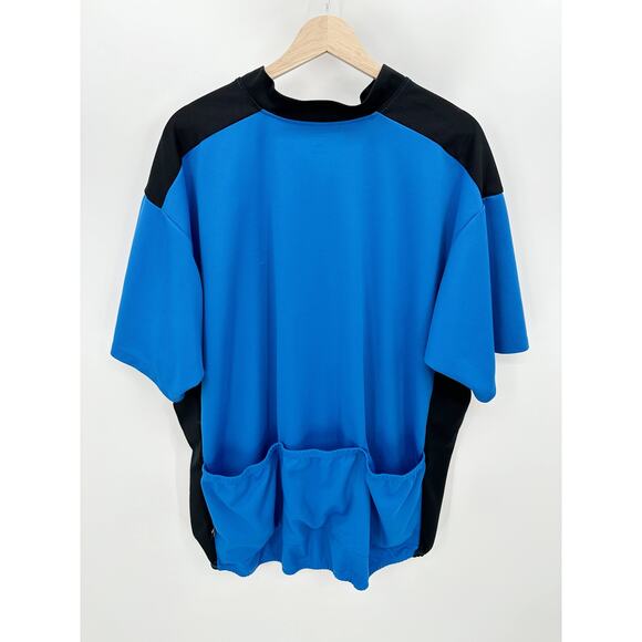 Aero Tech Designs Cyclewear Shirt Men XXL Blue Short Sleeve Half‎ Zip Cycling - Picture 2 of 8